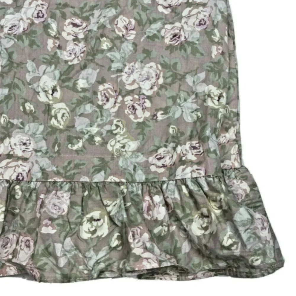 Vintage 90s Floral Ruffle Valance Curtain Purple